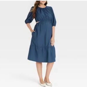 Isabel Maternity by Ingrid & Isabel Blue Bishop Sleeve Sundresses
